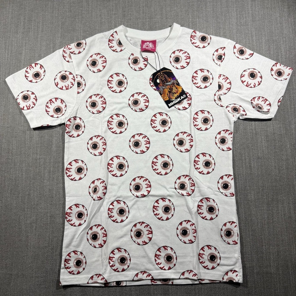 Mishka Keep Watch Shirt Mens Medium White Eyeball All Over Print Halloween